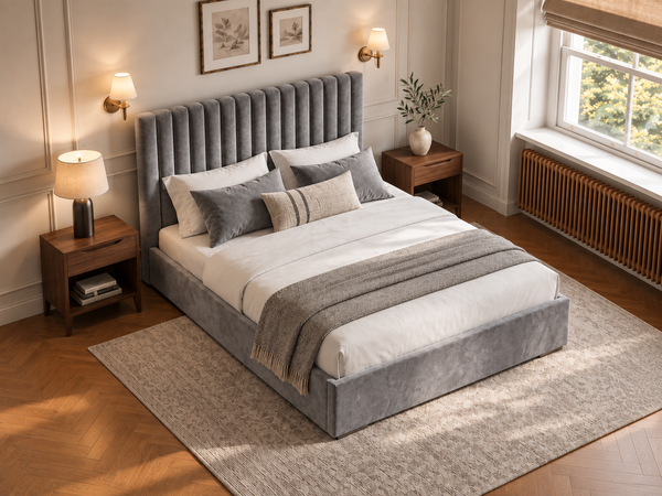 The Windsor Bed – Plush Silver
